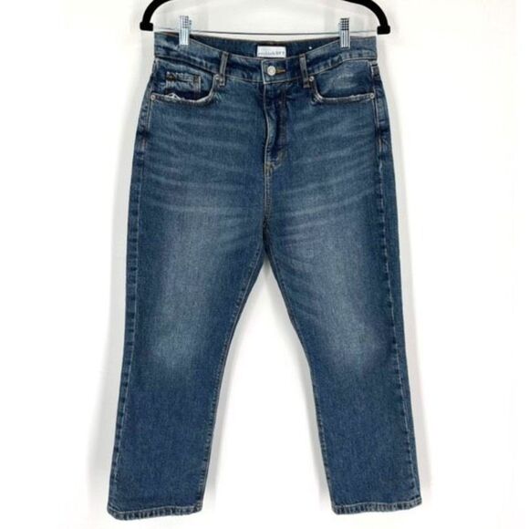 LOFT Denim - LOFT Women Stretch The Straight Crop Jeans Blue Denim Medium Wash Size 28 size 6
